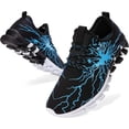 thumbnail image 1 of Men's Stylish Graffiti Personality Sneakers-blank and bule, 1 of 1