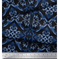 thumbnail image 3 of Soimoi Black Heavy Canvas Fabric Filigree Damask Print Sewing Fabric Yard 58 Inch Wide, 3 of 3