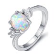 thumbnail image 1 of thinsony Female Silver Ring Portable Zircon Rhinestone Rings Girlfriends Bridal Ornaments Jewellery Accessory Wedding Engagement White Size 9, 1 of 9