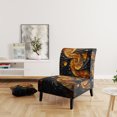 thumbnail image 2 of Designart « VORTEX Tangle » Fauteuil d'Appoint Rembourré Abstrait Doré - Fauteuil Moderne pour Chambre, 2 of 7