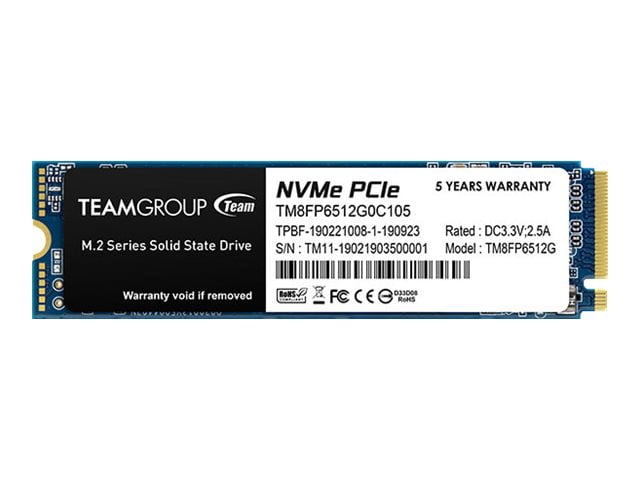 Team Group MP33 - SSD - 512 Go - interne - M.2 2280 - PCIe 3.0 x4 (NVMe) - bleu/noir