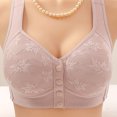 thumbnail image 4 of Lenpel Front Closure Bras for Women Wireless Lace Full Coverage Plus Size Pus up Bras Supportive Everyday Bralettes(Gray,Medium), 4 of 4