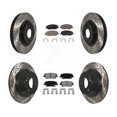 thumbnail image 1 of Transit Auto Front Rear Coated Drilled Slotted Disc Brake Rotors and Ceramic Pads Kit for Car 2013-2016 Hyundai Santa Fe XL 3.3L KDC-101063, 1 of 11