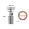 thumbnail image 3 of Unique Bargains 2pcs M12x1.5 Thread Turbo Brake Line Banjo Bolt with Copper Washers Single Banjo Bolt 31mm Length, 3 of 6