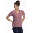 thumbnail image 1 of T-Shirts à Col en V pour Femmes (S, Vieux Rose), 1 of 2