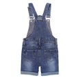 thumbnail image 2 of KIDSCOOL SPACE Girls Shorts, Baby Little Girls Stretchy Denim Shortalls, Deep Blue,2-3 Years, 2 of 5