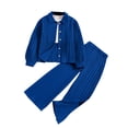 thumbnail image 2 of TopLLC Mode Ensemble Décontracté pour Filles Hauts à Manches Longues Col Rabattu Pantalon Long à Boutons Ensemble Fille, 2 of 9