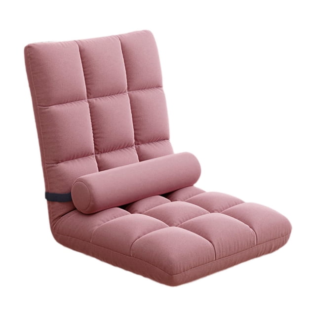 simhoa Chaise de Sol avec Soutien Dorsal Douce Confortable Gaming Rembourrée Fauteuil de Repos Rose