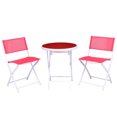 thumbnail image 2 of Costway Ensemble Bistro Pliant 3 Pcs Table et Chaises Jardin Cour Arrière Patio Rouge, 2 of 6