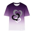 thumbnail image 4 of Dealovy Haut pour Femmes Décontracté T-Shirts à Manches Courtes Été Ample Mignon Tunique à Imprimé Graphique Dégradé, 4 of 4