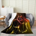 thumbnail image 1 of Erosebridal Teens Geometry Sherpa Blanket, Futuristic Abstract Fuzzy Blanket Throw, Minimalism Decor, 1 of 5