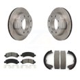 thumbnail image 1 of Transit Auto Rear Disc Rotors Semi-Metallic Pads and Parking Brake Shoes Kit for Car 2012 GMC Savana 3500 Cutaway Van with Single Wheels Limited Slip Positraction Axle K8S-104560, 1 of 11