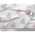 thumbnail image 2 of Soimoi Velvet Fabric Leaves & Floral Block Print Sewing Fabric Yard 58 Inch Wide, 2 of 3