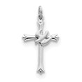 thumbnail image 1 of Sterling Silver Rhodium-plated Holy Spirit Cross with Dove Charm QC1916 (23mm x 14mm), 1 of 2
