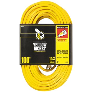 Coleman Cable Rallonge de Veste Jaune 25 Pi 14/3