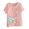 thumbnail image 3 of Birdeem Chemise Décontractée Oversize d'Été pour Femmes Col Rond Manches Courtes Imprimé Floral Ample, 3 of 5