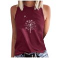 thumbnail image 1 of Besolor Débardeurs pour Femmes 2024 Tendance Imprimé Col Rond Sans Manches T-Shirts Décontractés Amples Tunique d'Été Blouse, 1 of 5