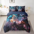 thumbnail image 2 of Butterfly Bedding Set Queen Size, Romantic Starry Flowers Insect Comforter Set, Animals Kids Girls (Comforter+Fitted+Flat Sheet+2 Pillowcases+2 Throw Pillow Covers) 7 Pieces Bed Set, 2 of 5