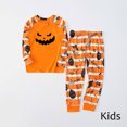 thumbnail image 2 of TIMIFIS Pyjamas d'Halloween Assortis pour la Famille Ensembles Assortis 2 Pcs Pyjamas d'Halloween Pyjama à Manches Longues Combinaison de Nuit Toile d'Araignée Fantômes Citrouille Squelette Haut et Pantalon Tenue Vêtements de Maison Ensemble de Pyjamas des Fêtes Pyjamas 4T, 2 of 6