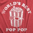 thumbnail image 2 of Mens Worlds Best Pop Pop T Shirt Funny Father's Day Gift Movie Popcorn Lovers Tee for Guys (Heather Red - POPPOP) - M, 2 of 3
