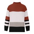 thumbnail image 4 of RKSTN Sweaters for Women Pull-Over Décontracté à Rayures Patchwork Manches Longues Épais Col Rond Automne, 4 of 9