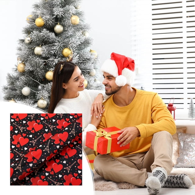 Amzcrzy Gift Bags Heart Shaped Packaging Paper Heart Shape Printed Wrapping Paper Valentine'S Day Gift Box Wrapping Paper Holiday Gift Wrapping Paper Valentine'S Day Gift Wrapping