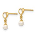 thumbnail image 2 of Boucles d'Oreilles Pendantes en Or Jaune 14K Madi K FW Perle Cultivée Cœur, 2 of 2