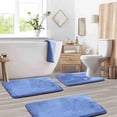 thumbnail image 1 of Bathroom Rugs Sets 3 Piece,Soft Absorbent Bath Mat and U-Shaped Toilet Rug with Non Slip Backing,Shaggy Bath Mats for Bathroom, Bathroom Floor Mat Absorbent Corals Velvet Floor Mat Household Toilet, 1 of 5