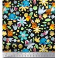 thumbnail image 1 of Soimoi Rayon Fabric Floral,Bird & Animal Cartoon Decor Fabric Printed Yard 42 Inch Wide, 1 of 3