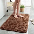 thumbnail image 2 of Yingyy Embossed Bath Mat Quick-Drying Solid Color Shower Absorbent Bathroom Rug Large Kitchen Washroom Door Bathmat Kids Safety Coffee 50x80cm, 2 of 8