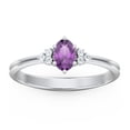 thumbnail image 2 of Birthstone Oval Ring with Shoulder Accents - Amethyst (February), 2 of 5