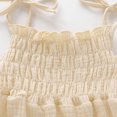 thumbnail image 3 of Kmbangi Infant Summer Cotton Sling Romper Lace Up Stretch Ruched Jumpsuit, 3 of 6