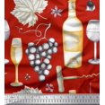 thumbnail image 1 of Soimoi Poly Georgette Fabric Grapes,Wine Glass & Bottle Decor Fabric Printed Yard 42 Inch Wide, 1 of 3
