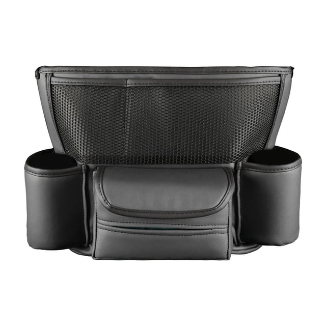 Multi-Functional Car Center Console Organizer - Leather Storage Pouch with Armrest Compartment, Vehicle Interior Divider Bag for Black/Grey/ArmyGreen Auto Accessories (14.2x10.2x7.1in, 360g)