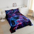 thumbnail image 4 of Erosebridal Video Game Bedding Twin Comforter Set,Gradient Geometric Down Comforter,Gamepads Bedroom Decor,Reversible,Lightweight,2 Piece, 4 of 7