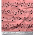 thumbnail image 1 of Soimoi Orange Rayon Fabric Notes Musical Instrument Print Fabric by Yard 56 Inch Wide, 1 of 5