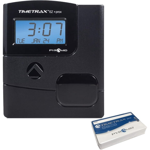 Pyramid Time Systems -TimeTrax Automated Proximity Time and Attendance with Pyramid TTEZ Time Clock System with Software Download [PPDLAUBKN], RFID - No Touch Employee Punch in - Black