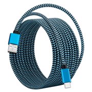 USB Type C Cable 3A Fast Charge Cord 15FT, ROFAY Quick Sync Charging USB A to USB C Charger Cable Compatible with iPhone 16/15 Series, Galaxy S22/S22+/S22 Ultra,Galaxy S21 S20 Note Pixel PS5, Blue