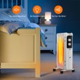 thumbnail image 2 of Costway 1500W Oil Filled Heater Portable Radiator Space Heater w/ Adjustable Thermostat White, 2 of 8