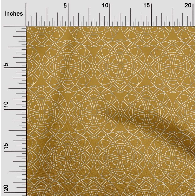 oneOone Cotton Silk Fabric Shapes Geometric Sashiko Print Fabric by Yard 42 Inch Wide