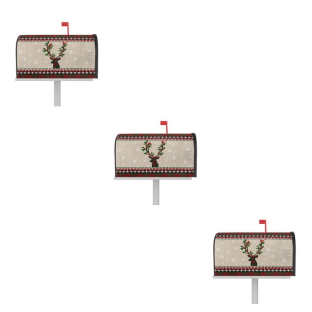 Ruiboury Weather-resistant And Robust Couch Cover Easy To Vivid Print Christmas Deer Pattern Mailbox Sleeve Cloth Standard Size YTYH2309037 3Set