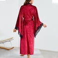 thumbnail image 1 of Taylonsss Womens Plus Size Robe Velvet Lace Trim Long Sleeve Casual Loungewear Home Wear, 1 of 4