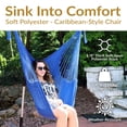 thumbnail image 2 of Sunnydaze Caribbean Style Extra Large Hanging Rope Hammock Chair Swing for Backyard and Patio - Blue, 2 of 10