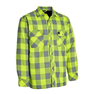Forcefield Hi Vis Buffalo Plaid Quilt-Lined Flannel Shirt Jacket<br>*On-Line Exclusive