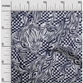 thumbnail image 2 of oneOone Georgette Viscose Dark Blue Fabric Abstracts Craft Projects Decor Fabric Printed By The Yard 42 Inch Wide, 2 of 4