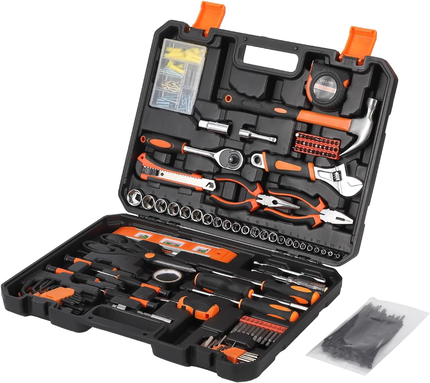 247 Piece Tool Set, General Home/Auto Repair Tool Kit, Combination Package Mixed Tool Set Hand Tool Kit with Plastic Toolbox Storage Case