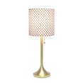 thumbnail image 2 of Simple Designs Lampe de Table Effilée Dorée avec Abat-Jour en Tissu à Pois, 2 of 2