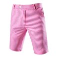 thumbnail image 1 of INSPIRE CHIC Men's Stripe Flat Front Mid Rise Chino Walk Shorts, 1 of 7