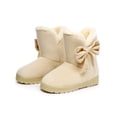 thumbnail image 1 of Julyccc Womens Warm Bow Fur Slip On Ankle Snow Boots, 1 of 3