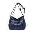 thumbnail image 1 of MAWCLOS Ladies Shoulder Bags Multi Pockets Purse Adjustable Strap Textured Crossbody Bag Large Capacity Women Fashion Metal Zipper Deep Blue, 1 of 2